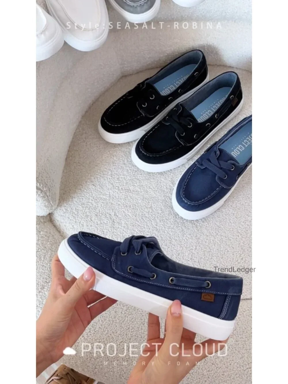 Women's Canvas Slip On Sneakers Memory Foam Comfort Boat Shoes